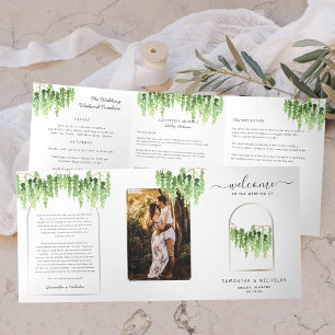 Elegant Forest Woods Wedding   Tri-Fold Program