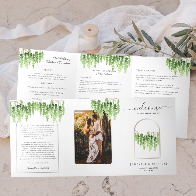 Elegant Forest Woods Wedding | Tri-Fold Program (Creator Uploaded)