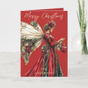 Elegant Forestcore Christmas Fairy Holiday  Card