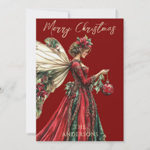 Elegant Forestcore Holiday Fairy Holiday  Card