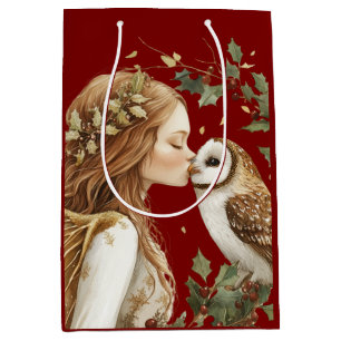 Elegant Forestcore Holiday Fairy Holiday Medium Gift Bag