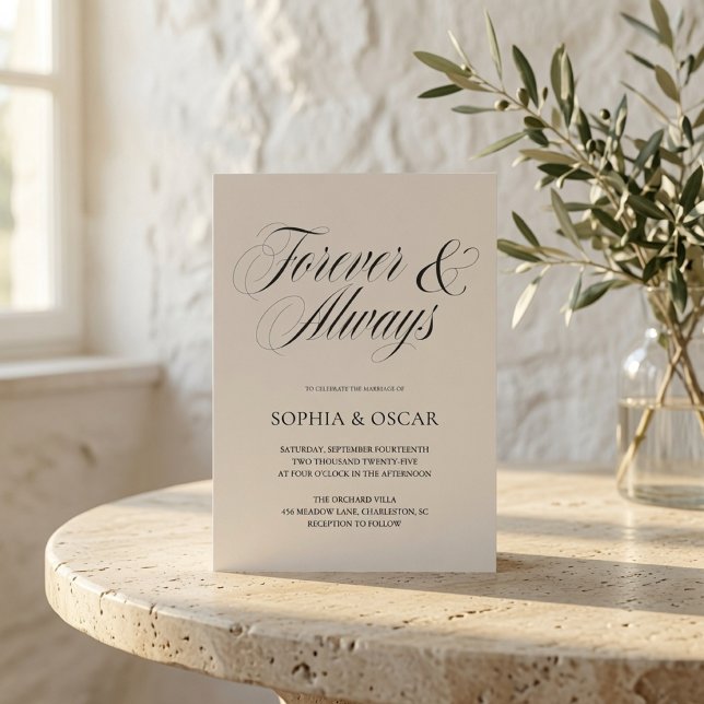 Elegant Forever & Always Wedding  Invitation (Creator Uploaded)