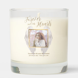 Elegant Forever in Our Hearts Angel Wings Photo Scented Candle