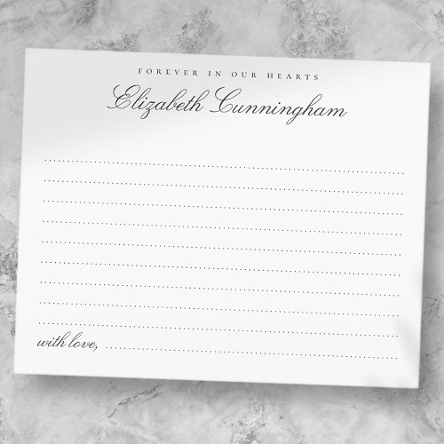 Elegant Forever in our Hearts Attendance Card