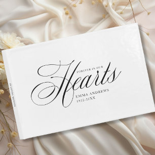 Elegant " Forever in our hearts " Funeral Guest Book
