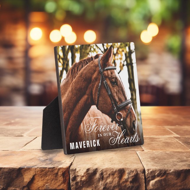 Elegant Forever in our Hearts Horse Memorial Plaque (Creator Uploaded)