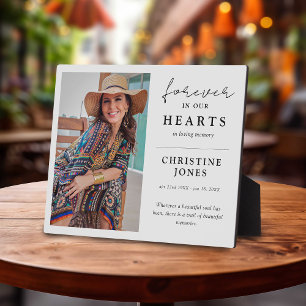 Elegant Forever in our Hearts Memorial Photo Plaque