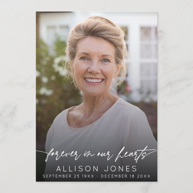 Elegant Forever In Our Hearts Order of Service Program (Front)