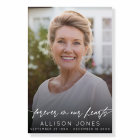 Elegant Forever In Our Hearts Script Photo Funeral