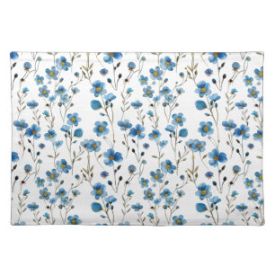 Elegant forget me not pattern cloth placemat