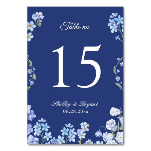 Elegant Forget Me Nots Floral Wedding Table Number - Elegant Forget Me Nots Floral Wedding Table Number Card
(1) Please customize this template one by one (e.g, from number 1 to xx) , and add each number card separately to your cart. 
(2) For further customization, please click the "customize further" link and use our design tool to modify this template. 
(3) If you need help or matching items, please contact me.