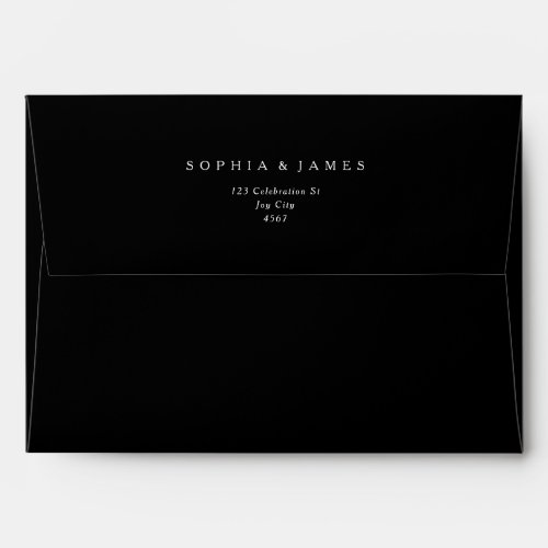Elegant Formal Black Typography Wedding Envelope