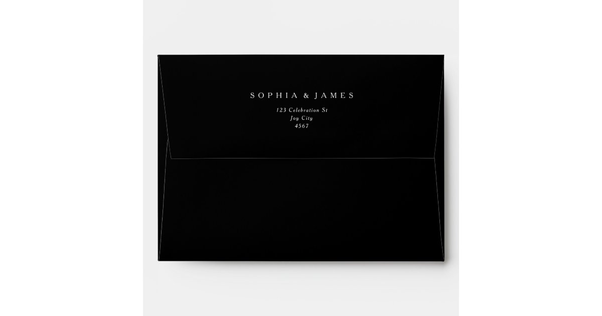 Elegant Formal Black Typography Wedding Envelope | Zazzle.com