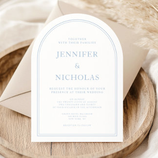 Elegant Formal Blue Typography Arch Invitation