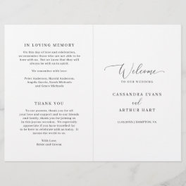 Elegant Formal Budget Folded Wedding Program