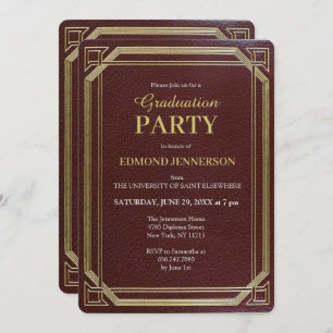 Elegant Formal Burgundy Gold 2025 Graduation Party Invitation