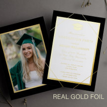 Elegant formal classic graduation party gold