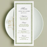 Elegant formal classic vintage wedding menu card<br><div class="desc">Vintage wedding menu card features decorative rustic vintage frame with monogram in grey and green color,  and a vintage pattern on the back,  elegant and classic,  great for vintage wedding,  classic wedding,  and old fashioned wedding! 
See all the matching pieces in this "Classic vintage wedding" collection below.</div>