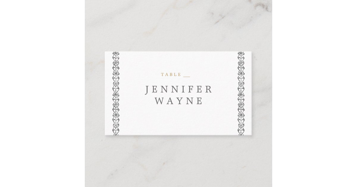 Elegant formal classic vintage wedding place cards Zazzle