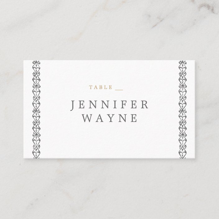 Elegant formal classic vintage wedding place cards