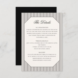 Elegant Formal Classic Wedding Details Enclosure Card