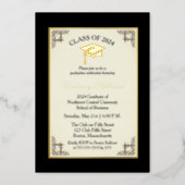 Elegant Formal College Graduation Party Gold Foil  Foil Invitation (Front)