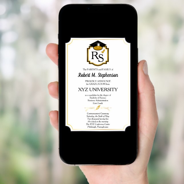 Elegant Formal College | University Graduation Invitation (Front Digital)