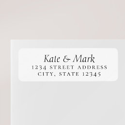 Elegant Formal Couple Names Wedding Return Address Label