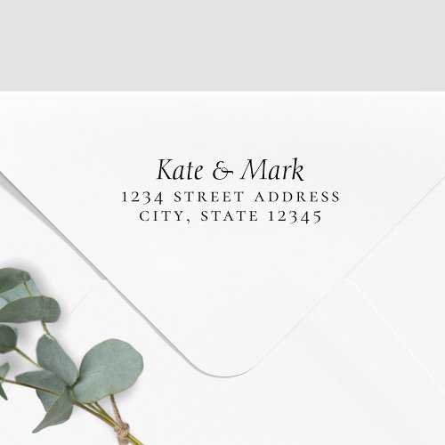 Elegant Formal Couple Names Wedding Return Address Self_inking Stamp
