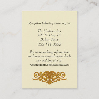 Elegant Formal Cream Wedding Enclosure Cards