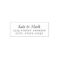 Elegant Formal Custom Couple Names Address Stamp