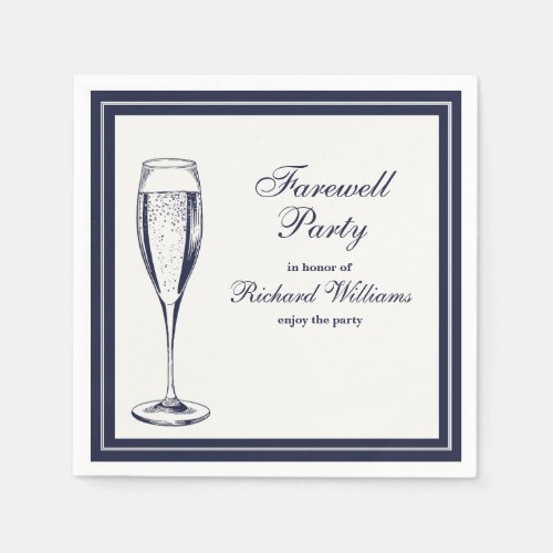 Elegant Formal Dark Bleu White Farewell Party