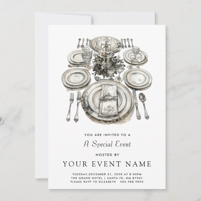 Elegant Formal Event  Invitation (Front)