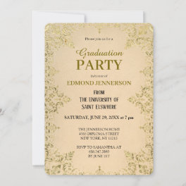 Elegant Formal Gold 2025 Graduation Party Invitation