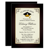 Elegant Formal Gold College Graduation Party Invitation