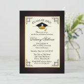 Elegant Formal Gold College Graduation Party Invitation (Standing Front)