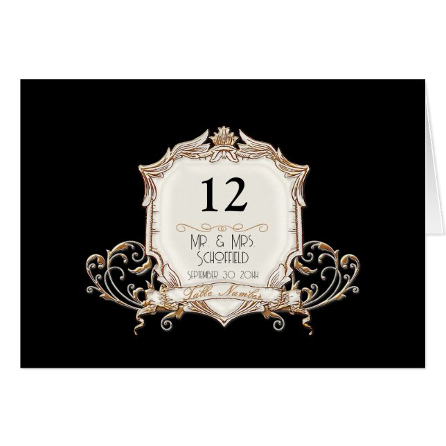 Elegant Formal Gold n Black Swirls Wedding (Front Horizontal)