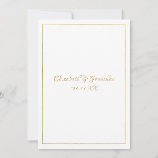 Elegant Formal Gold Script Calligraphy Wedding Invitation | Zazzle