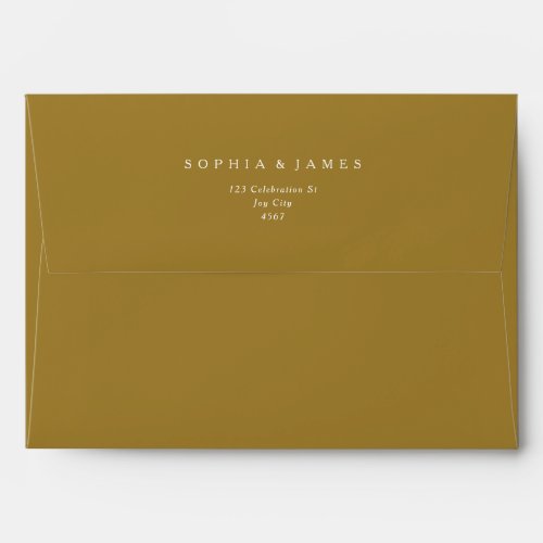 Elegant Formal Golden Ochre Typography Wedding Envelope