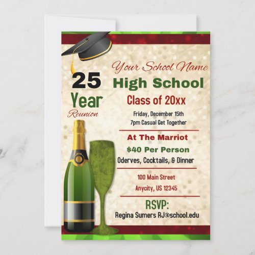 Elegant Formal High School Reunion Invitation