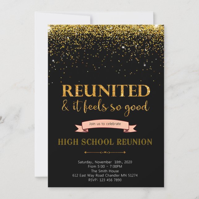 Elegant Formal High School Reunion Invitation (Front)