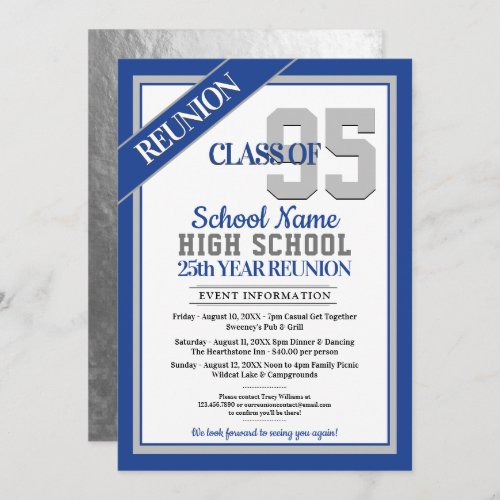 Elegant Formal High School Reunion Invitations