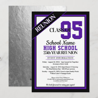 Elegant Formal High School Reunion Invitations