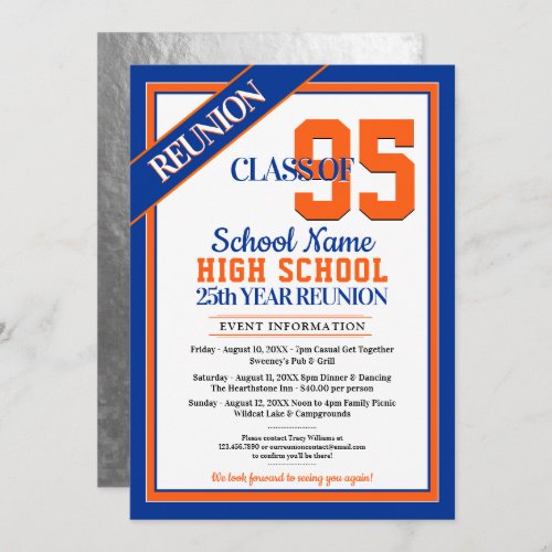 Elegant Formal High School Reunion Invitations