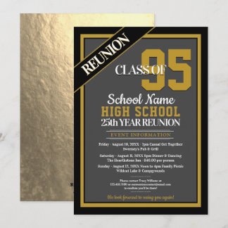 Elegant Formal High School Reunion Invitations