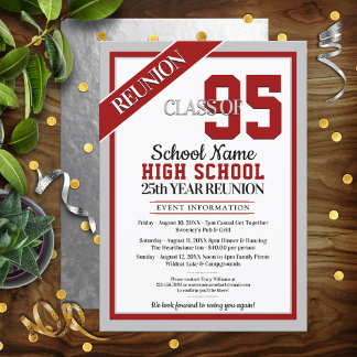 Elegant Formal High School Reunion Invitations