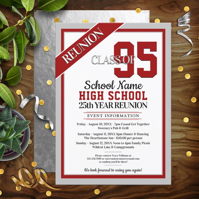 Elegant Formal High School Reunion Invitations (Creator Uploaded)