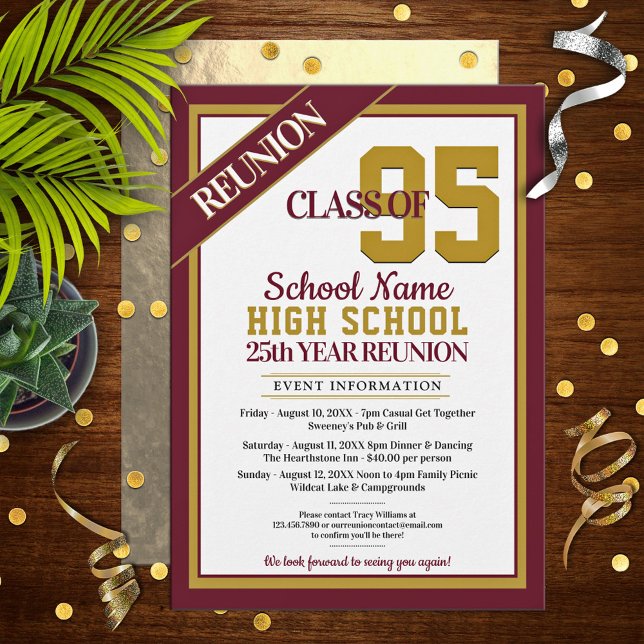 Elegant Formal High School Reunion Invitations (Creator Uploaded)
