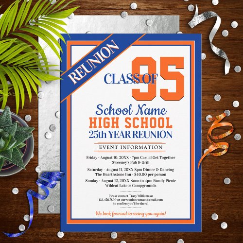 Elegant Formal High School Reunion Invitations