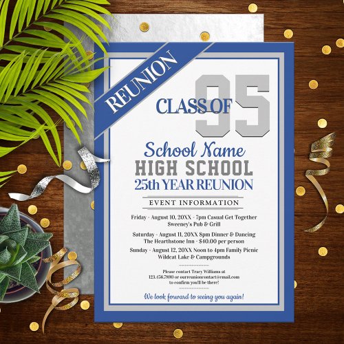 Elegant Formal High School Reunion Invitations